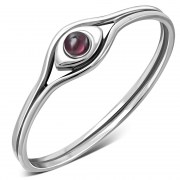 Evil Eye Garnet Silver Ring, r579